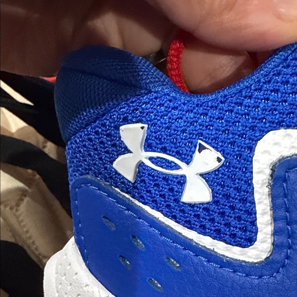 Under Armour Kids Vibrant Blue and Red Sneakers - Picture 6 of 7
